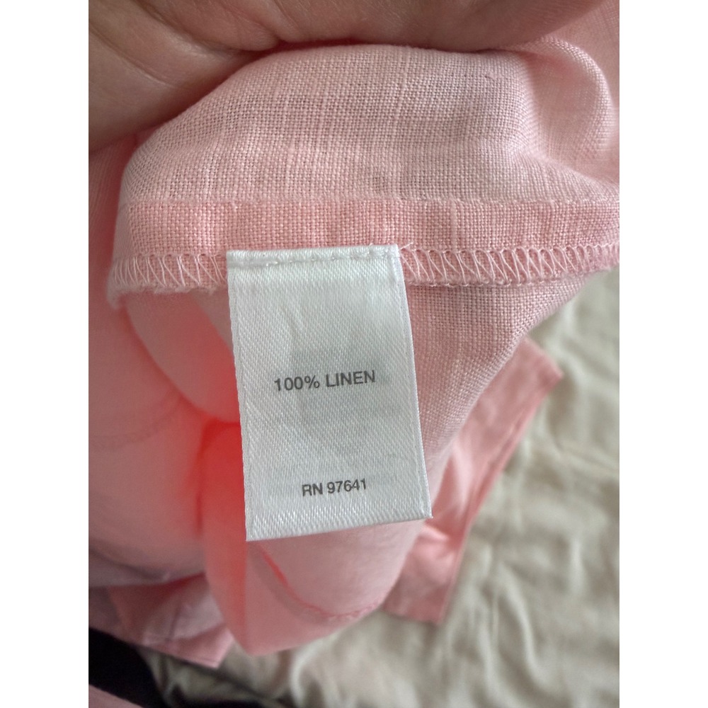 J Jill Love Linen Blush Pink A Line Dress M 100% Linen Coastal Grandma - Picture 4 of 8